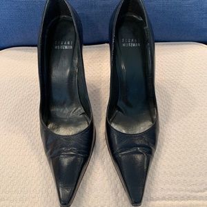 Stuart Weitzman Navy Leather 4" Heel